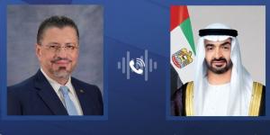 رئيس الدولة ورئيس كوستاريكا يبحثان هاتفيا التعاون بين البلدين في إطار اتفاقية الشراكة الاقتصادية الشاملة
